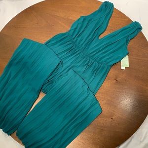 Green Pleated Jumpsuit